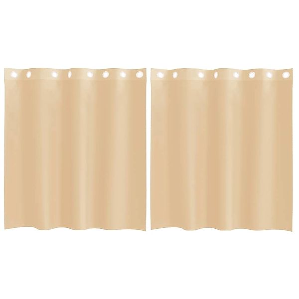 vidaXL Voile Vorhänge mit Ösen 2 Stk Sandfarbe 4102119 günstig online kaufen