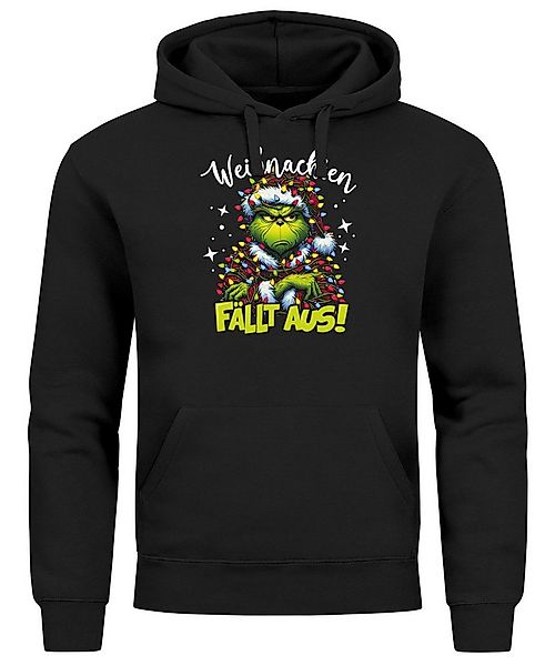 MoonWorks Hoodie Hoodie Herren Weihnachten Fällt aus Grinch Weihnachtsmuffe günstig online kaufen