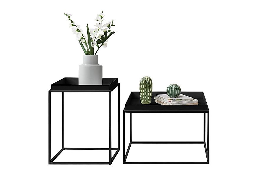 en.casa Tabletttisch, »Helier« - Beistelltisch im 2er-Set - Schwarz günstig online kaufen