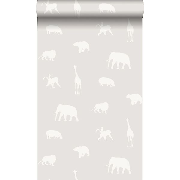 Origin Wallcoverings Tapete Tiere Warmgrau 53 cm x 10.05 m günstig online kaufen