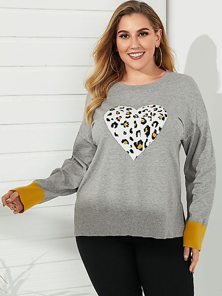 YOINS Plus Pullover mit langen Ärmeln und Print günstig online kaufen