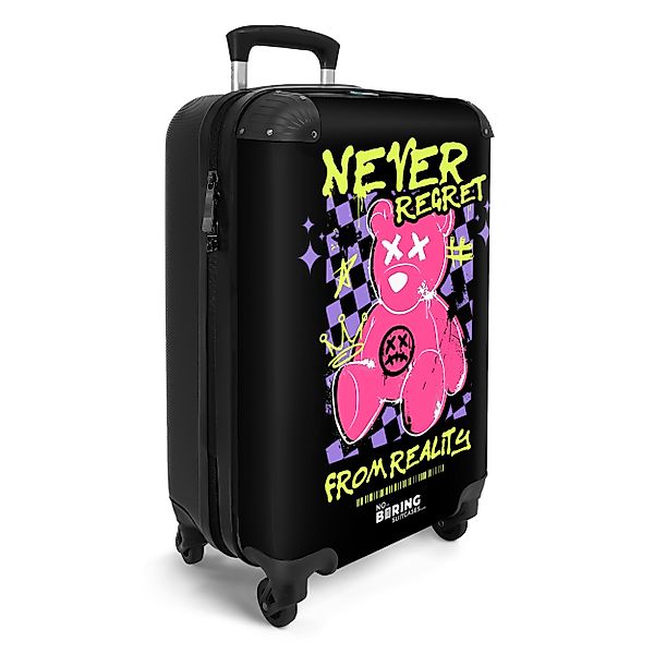 NoBoringSuitcases.com© Hartschalen-Trolley Slogan 'Never Regret' mit günstig online kaufen