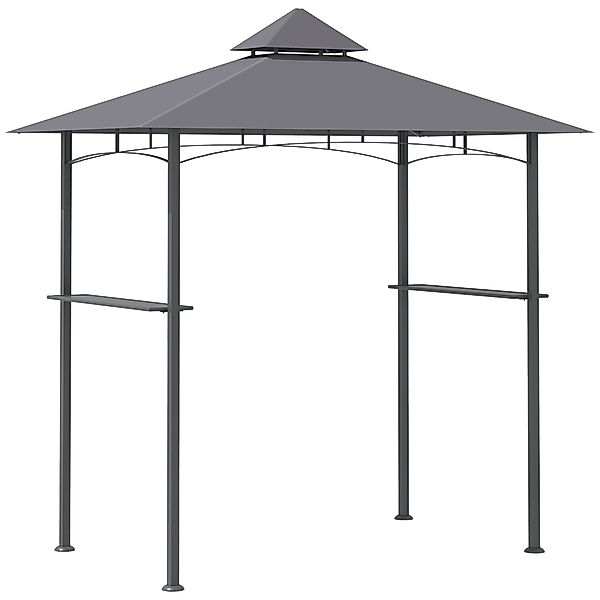 Outsunny Grillpavillon Gartenzelt flammhemmendes Doppeldach grau 245x148x25 günstig online kaufen