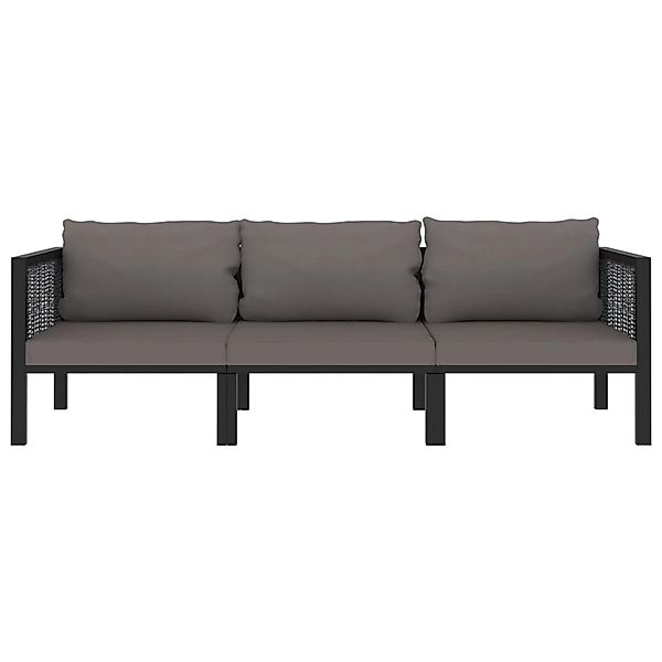 3-sitzer-sofa Mit Auflage Anthrazit Poly Rattan günstig online kaufen