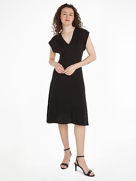 Tommy Hilfiger Jerseykleid SHINY INTERLOCK V-NK günstig online kaufen