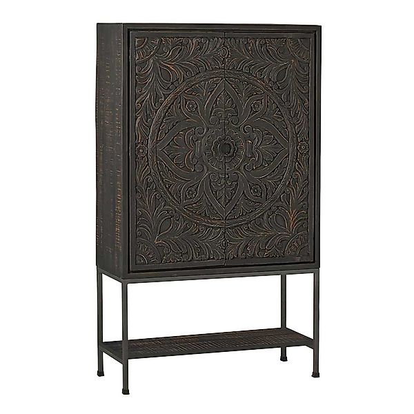 Schrank Holz Vintage Look aus Mangobaum Massivholz Schwarz günstig online kaufen