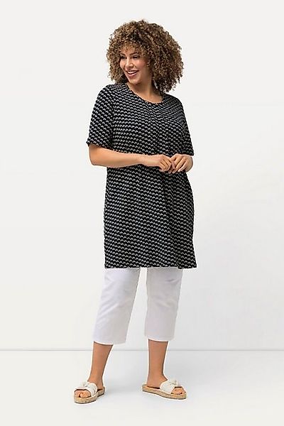 Ulla Popken T-Shirt T-Shirt gemustert A-Linie günstig online kaufen