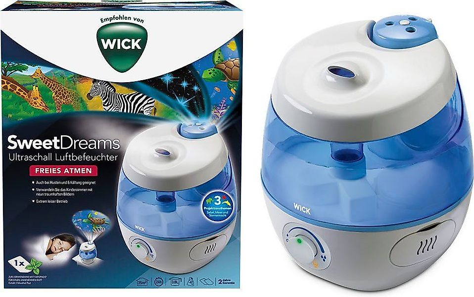WICK Luftbefeuchter SweetDreams Kaltluft-Luftbefeuchter mit Lichtprojektion günstig online kaufen