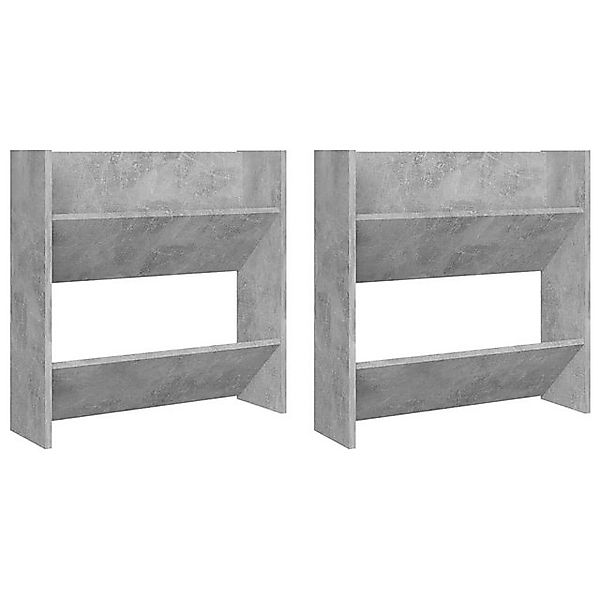 furnicato Hängeschuhschrank Wand-Schuhschränke 2 Stk. Betongrau 60x18x60 cm günstig online kaufen