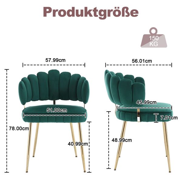LVHOM Esszimmerstuhl Set mit goldenen Metallbeinen, günstig online kaufen