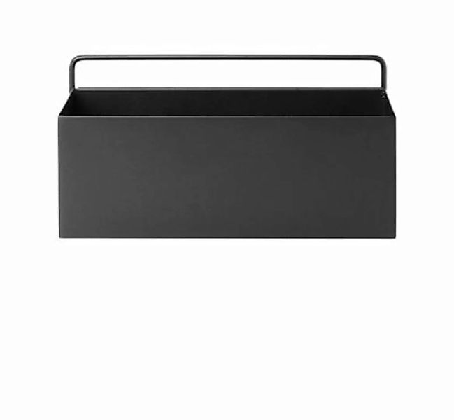 Übertopf Wall Box Rectangle metall schwarz / L 30,6 cm x H 15,6 cm - Ferm L günstig online kaufen