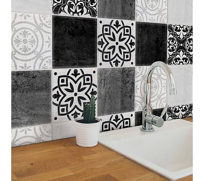 K&L Wall Art Fliesenaufkleber selbstklebend Klebefliese Sticker Beton Optik günstig online kaufen