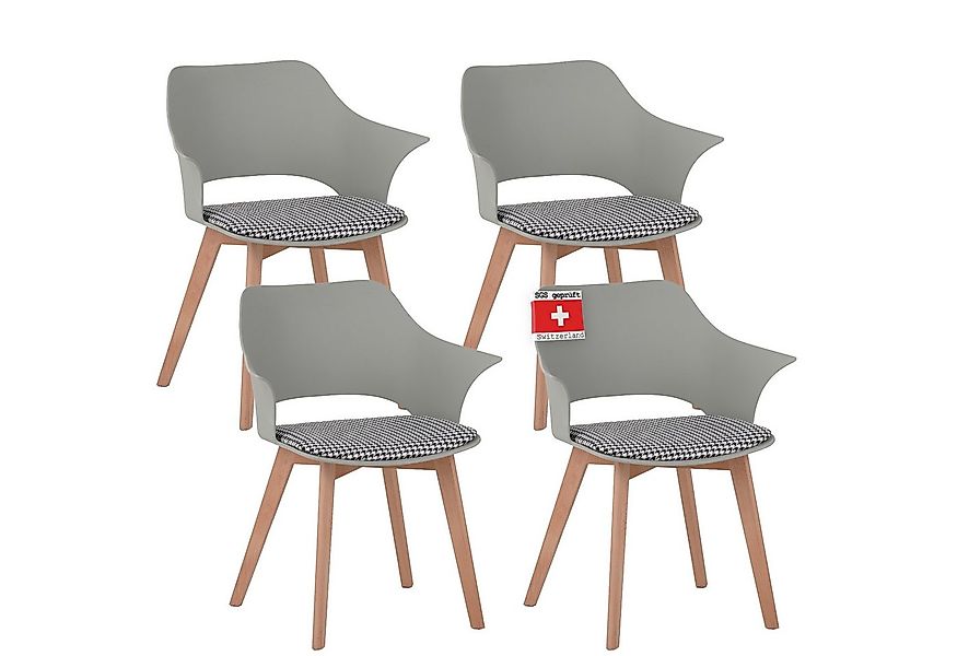 Albatros International Esszimmerstuhl Esszimmerstuhl AALBORG 4er Set Grün M günstig online kaufen