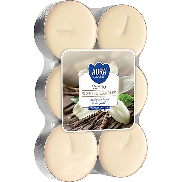 Maxi-Duftkerzen Vanille Ø 5,7 cm 6 Stück günstig online kaufen