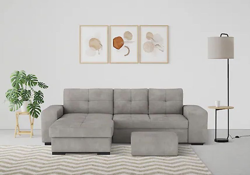 COTTA Ecksofa »Mattina L-Form«, mit Hocker, wahlweise mit Bettfunktion & Be günstig online kaufen