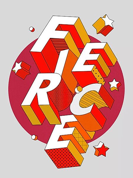 Poster / Leinwandbild - Fierce - 3d Typography günstig online kaufen