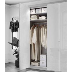 Schlafzimmerkleiderschrank mit Dreh- und Falttüren Weiß glasbeschichtet günstig online kaufen