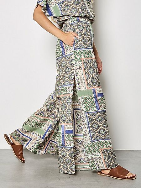 Apricot Palazzohose Folk Patchwork-Hose mit weitem Bein Gemustert günstig online kaufen