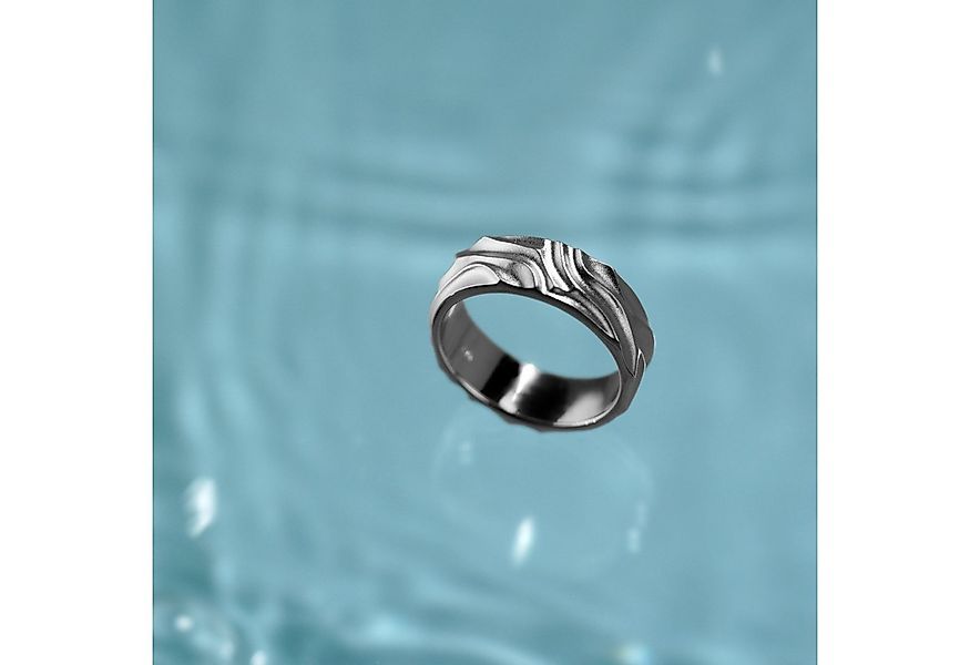 Sternvoll Fingerring Gehämmert Breiter Bandring aus 925 Sterling Silber günstig online kaufen