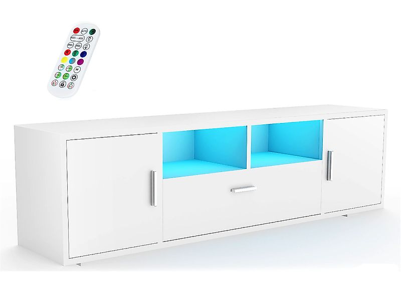 oyajia TV-Schrank Hochglanz TV-Schrank mit LED-Beleuchtung, günstig online kaufen