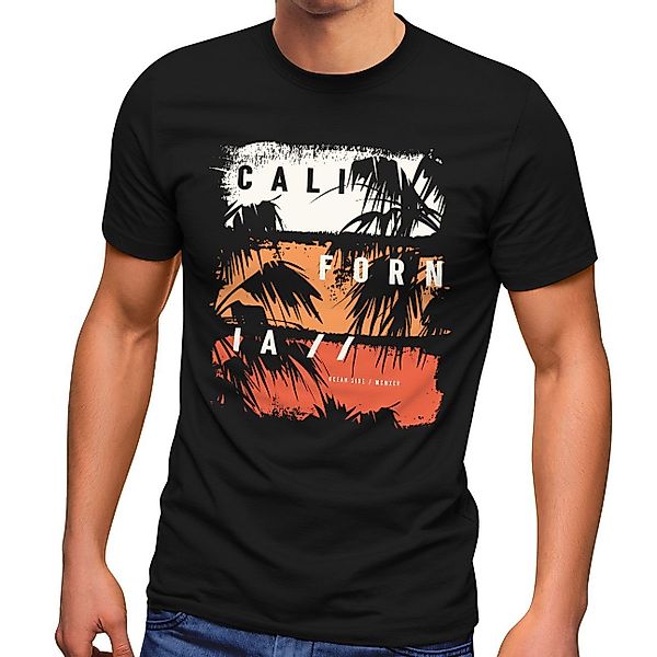 Neverless Print-Shirt Herren T-Shirt California Schriftzug günstig online kaufen