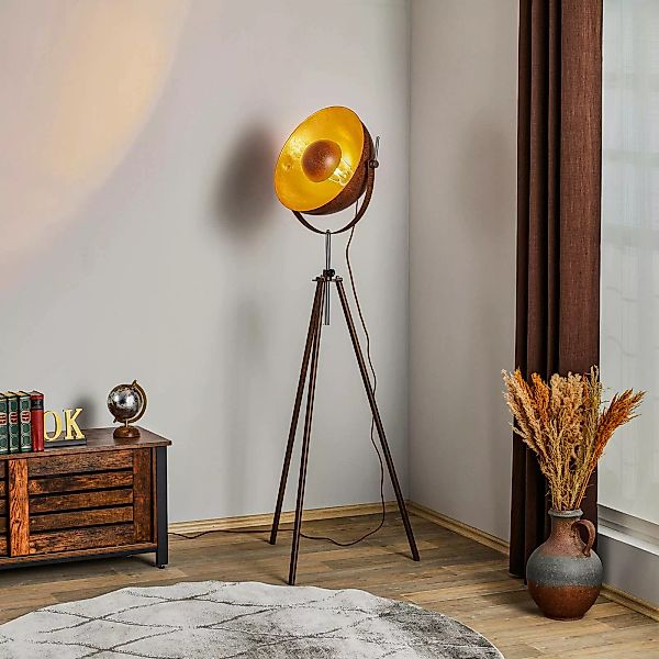 Rostfarbene Dreibein-Stehlampe Xirena I günstig online kaufen