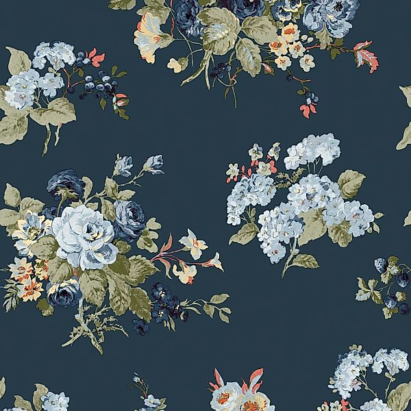 Laura Ashley Vliestapete Rosemore Midnight Seaspray 10,05 x 0,52 m günstig online kaufen