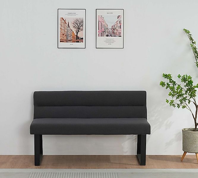 OTTO home Essbank Ivanna, schwarze Metallbeine, pflegeleichtem Webstoff Bez günstig online kaufen