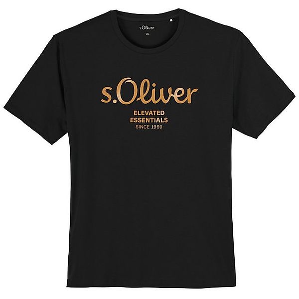 s.Oliver Rundhalsshirt Große Größe Herren T-Shirt schwarz Logoprint s.Olive günstig online kaufen