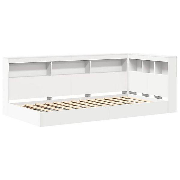 vidaXL Bett Bücherregal Bett Weiß 90x190 cm Hergestelltes Holz (2-tlg) günstig online kaufen