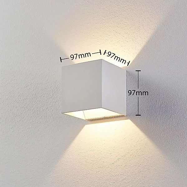 Arcchio LED-Wandleuchte Zuzana, eckig, weiß, 9,7 cm breit günstig online kaufen