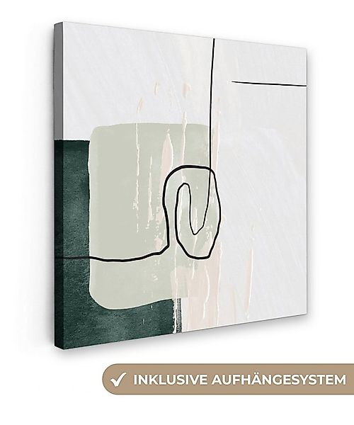 OneMillionCanvasses® Leinwandbild Abstrakt - Kunst - Grün - Weiß - Farbe, F günstig online kaufen