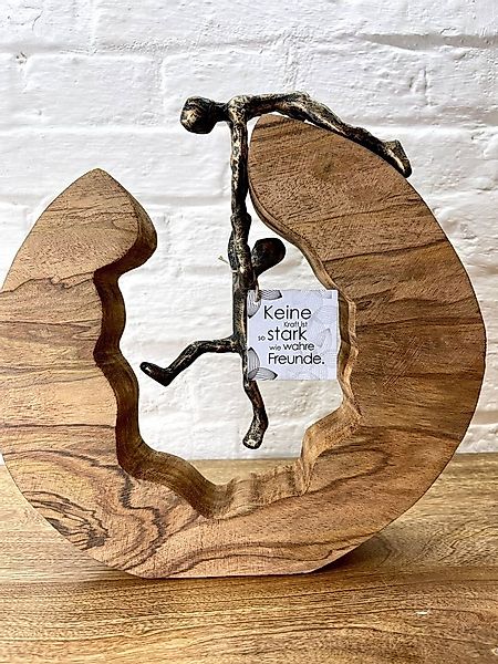 MF Skulptur Figur Skulptur Teamwork starke Freunde bronze Mango Holz H:30cm günstig online kaufen