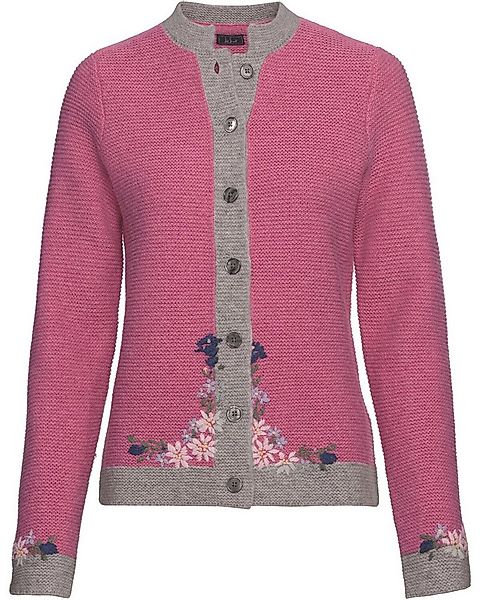 Luis Steindl Strickjacke Linksstrickjacke mit Blümchen günstig online kaufen