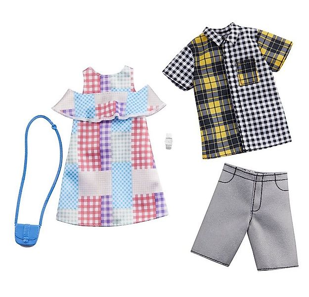 Barbie Puppenkleidung Plaid Fashion Mattel Garderoben Set Barbie & Ken Pupp günstig online kaufen
