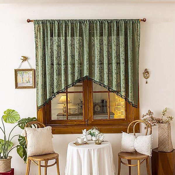 BYSURE Scheibengardine, (2 St), Kleiner Jacquard-Vorhang günstig online kaufen