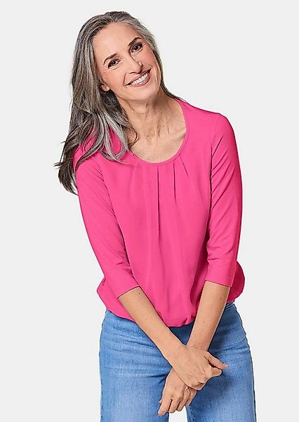GOLDNER Shirtbluse Chiffon-Shirt mit 3/4-Arm, Rundhals Damen Sommerbluse, H günstig online kaufen