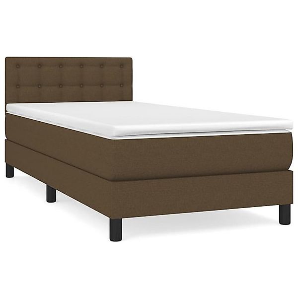 vidaXL Boxspringbett, Boxbett mit Matratze Dunkelbraun 90x200 cm Stoff günstig online kaufen