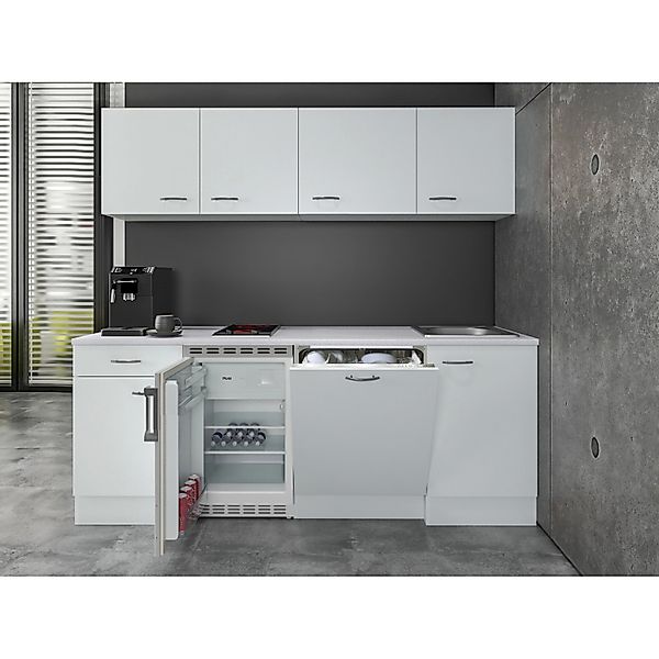 Flex-Well Classic Büroküche Wito 210 cm Weiß günstig online kaufen