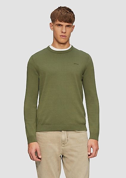 s.Oliver Longpullover Strickpullover Strickpullover mit Logo-Stickerei günstig online kaufen