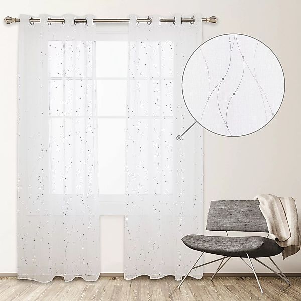 Deconovo Vorhang Voile Gardinen Ösenschal Transparent günstig online kaufen