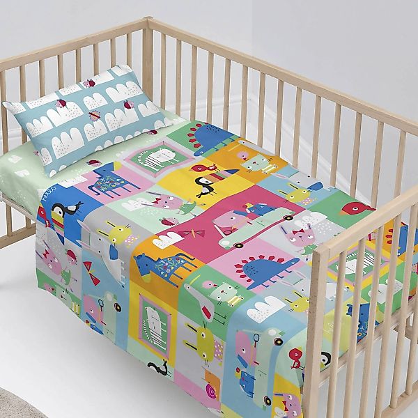 Moshi Moshi | Kinderbettlaken-Set Patchwork-Tiere günstig online kaufen