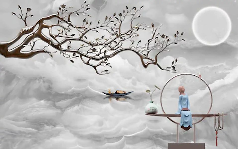 Papermoon Fototapete »Wolkenmeer mir Baum« günstig online kaufen