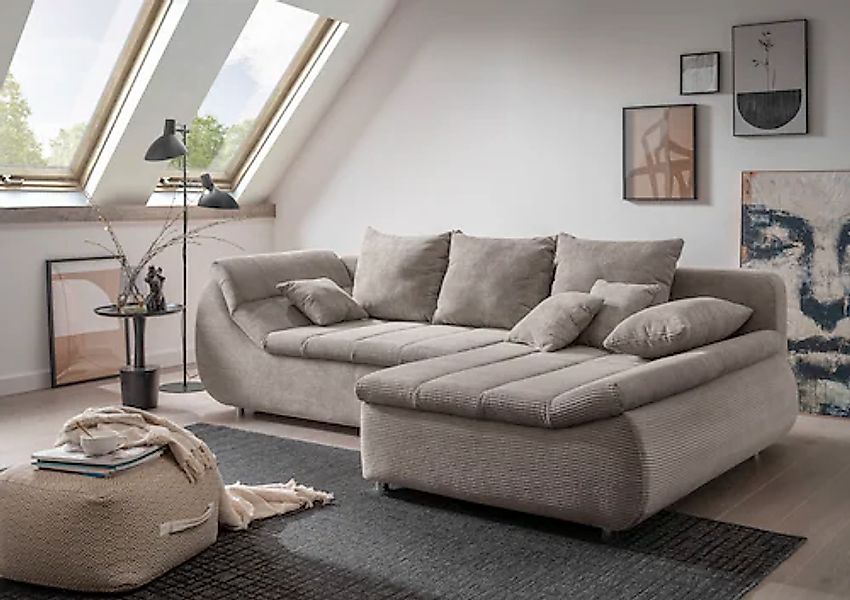 INOSIGN Ecksofa »Imola, bequem, aktuelle Steppung im Sitz, L-Form, Breite 2 günstig online kaufen