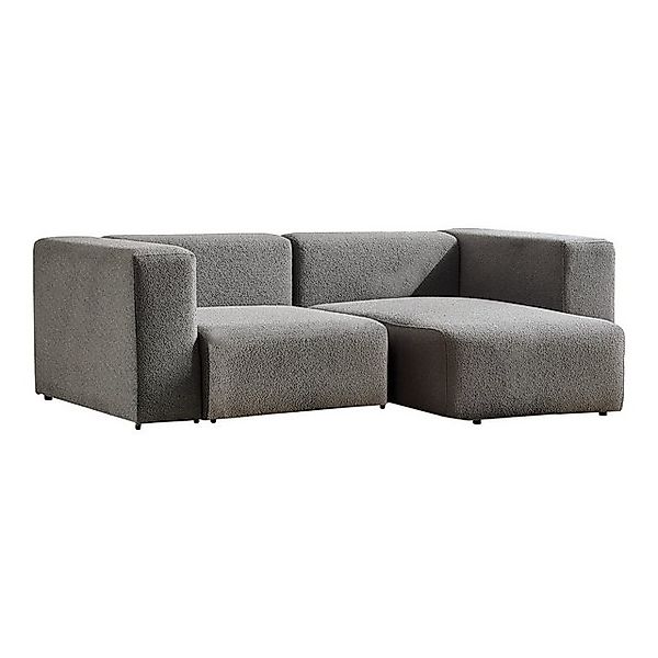 en.casa Sofa, 2 Teile, »Suldal« 2-Sitzer Modulsofa mit Longchair Webstoff G günstig online kaufen