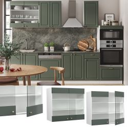 Vicco Glashängeschrank Fame-Line, Grün-Gold Landhaus/Weiß, 80 günstig online kaufen