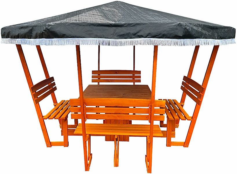 promadino Holzpavillon "Rosenheim", (Set), BxT: 304x304 cm, inkl. Sitzgrupp günstig online kaufen