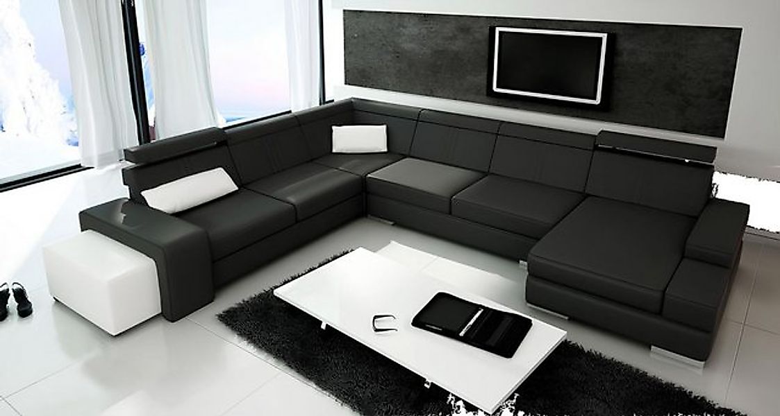 JVmoebel Ecksofa U Form Sofa Couch Polster Wohnlandschaft Leder Eckgarnitur günstig online kaufen