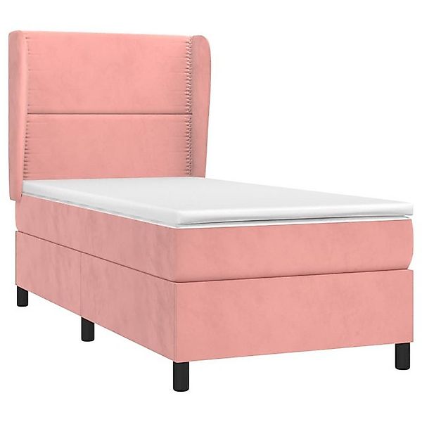 vidaXL Bett Boxspringbett mit Matratze Rosa 100x200 cm Samt günstig online kaufen