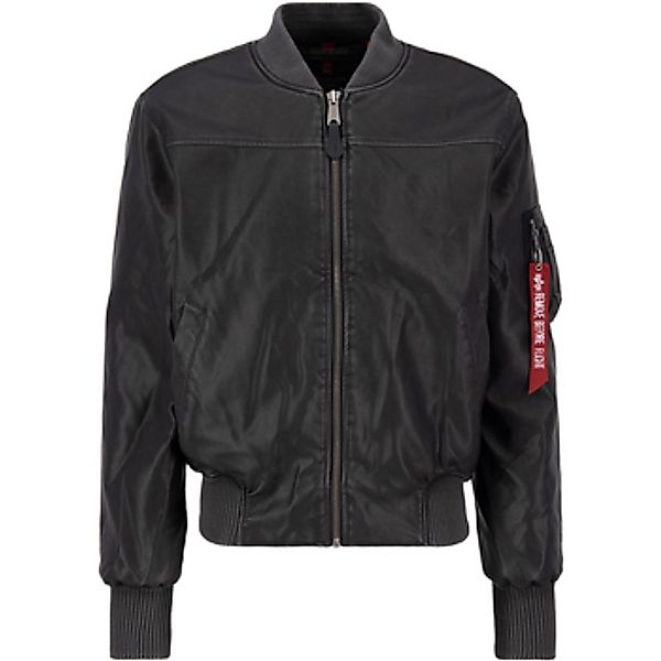 Alpha  Trainingsjacken MA-1 Faux Leather Vintage - black günstig online kaufen
